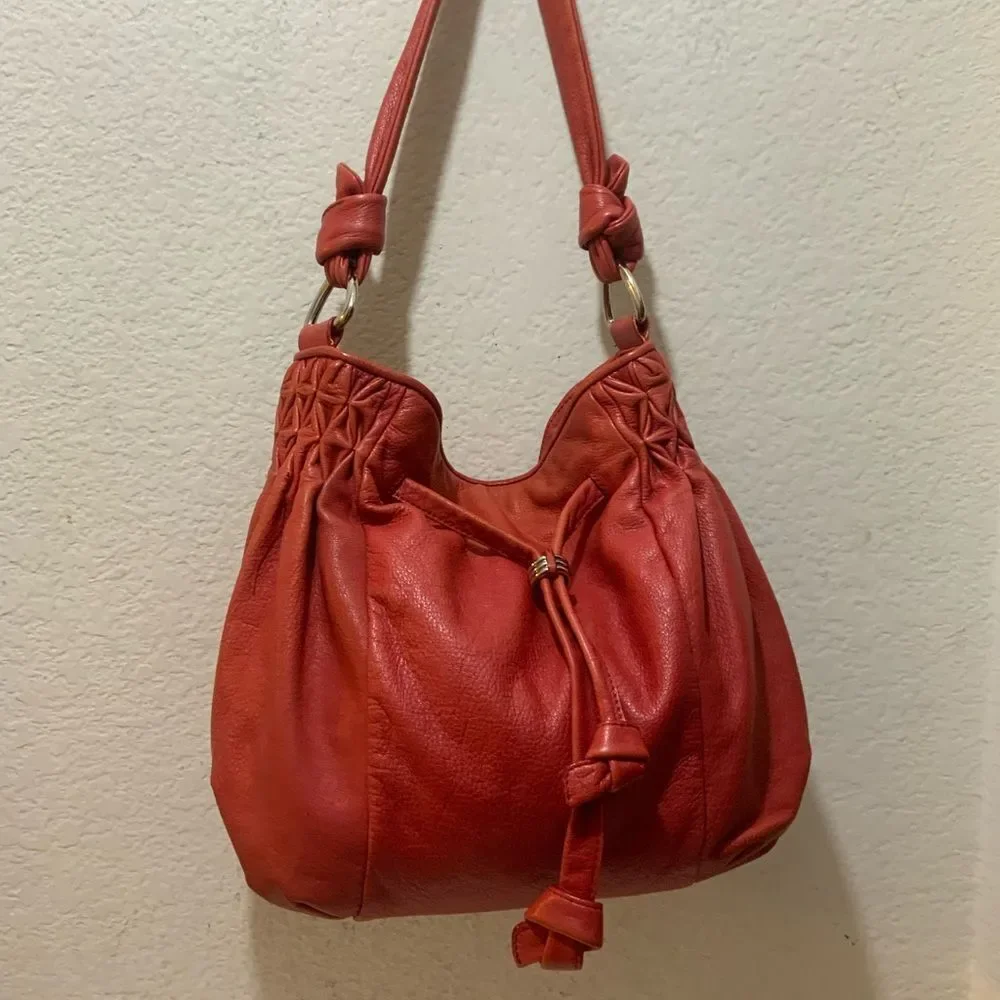 Elliott Lucca drawstring genuine leather bag open top